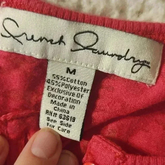 French Laundry Pink Embroidered Sleeveless Top, M - Picture 2 of 7